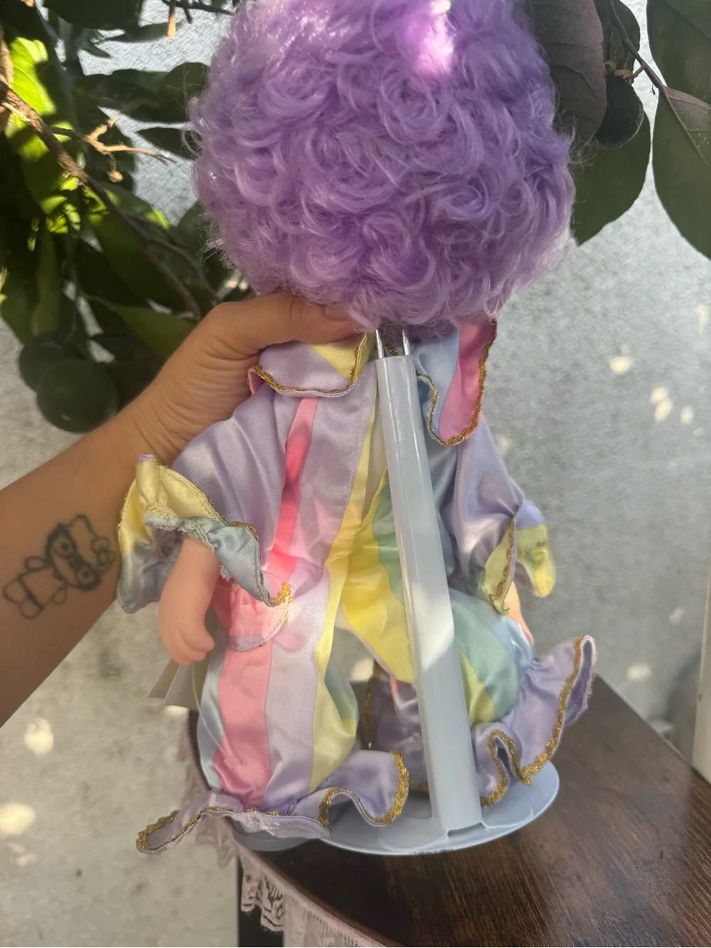 Precious Moments Purple Plush Clown Doll with Pastel Outfit